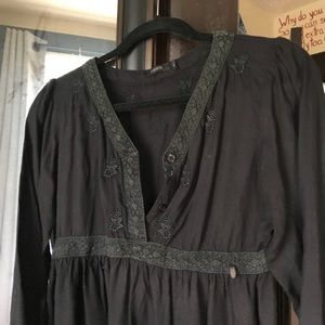 Embroidered Black Dress